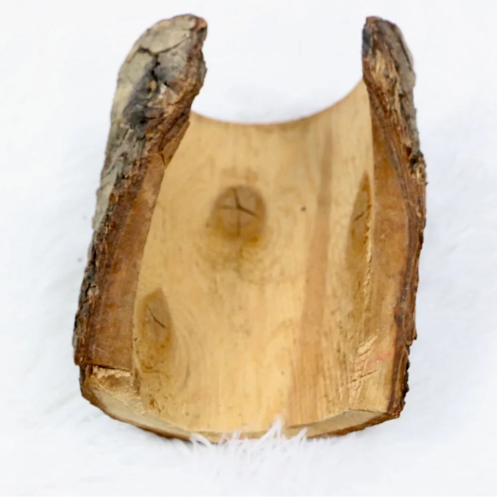 Natural Wood Reptile Hide Log Cave for Gecko Snake Lizard Small Terrarium Decor